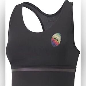 NWT PUMA Women’s Black Sports Bra Rainbow Logo Workout Athletic- Size Small